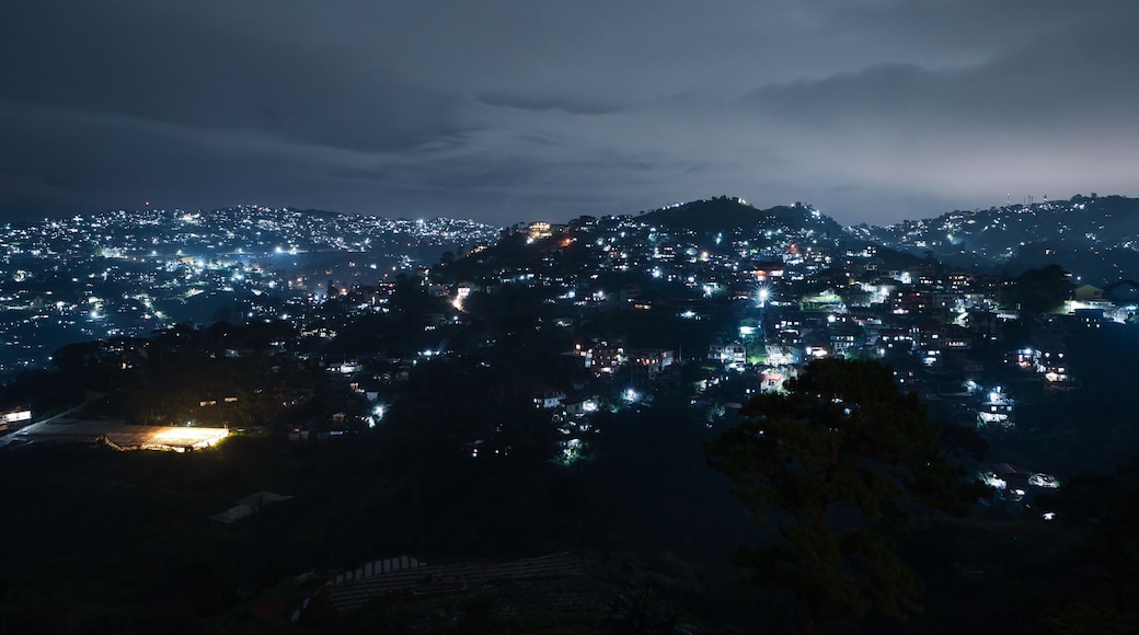 Night time landscape of highland city scape view of Baguio, Philippines