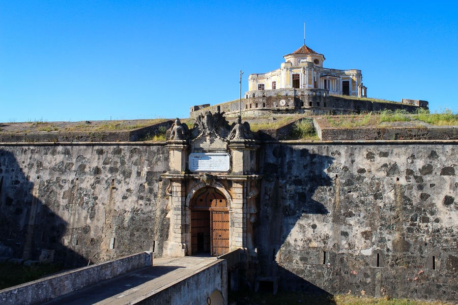 Front of the fort of Graça. Elvas. Alentejo Region. Portugal, Blue Sky