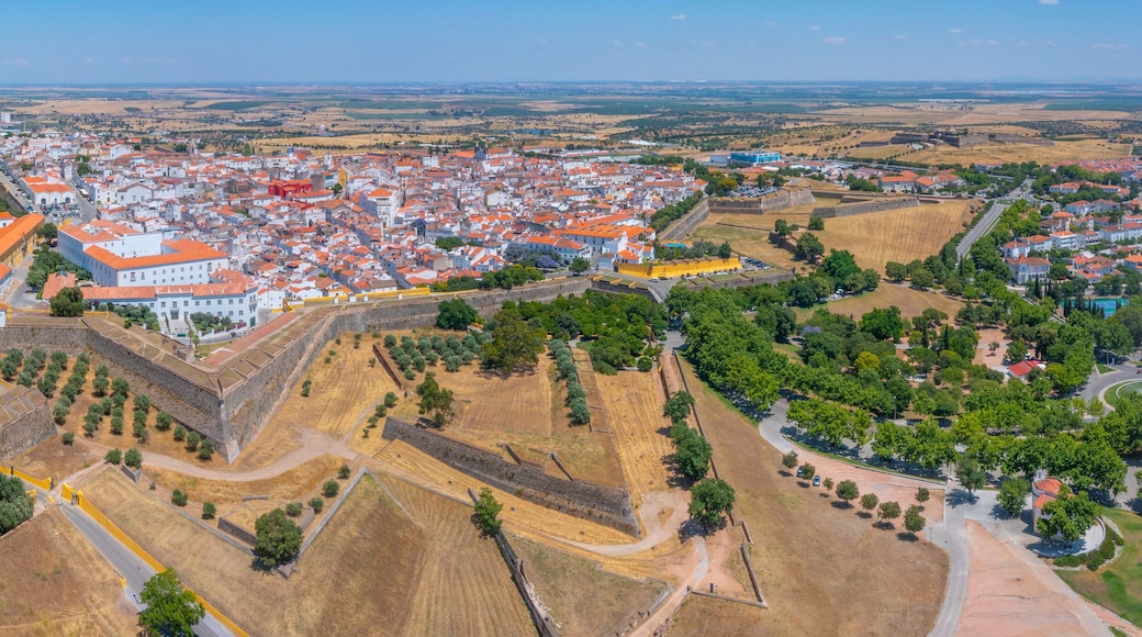 Panorama of Portuguese town Elvas from fort of Saint Luzia