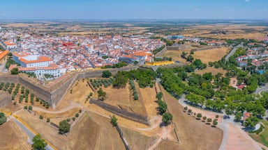Panorama of Portuguese town Elvas from fort of Saint Luzia
