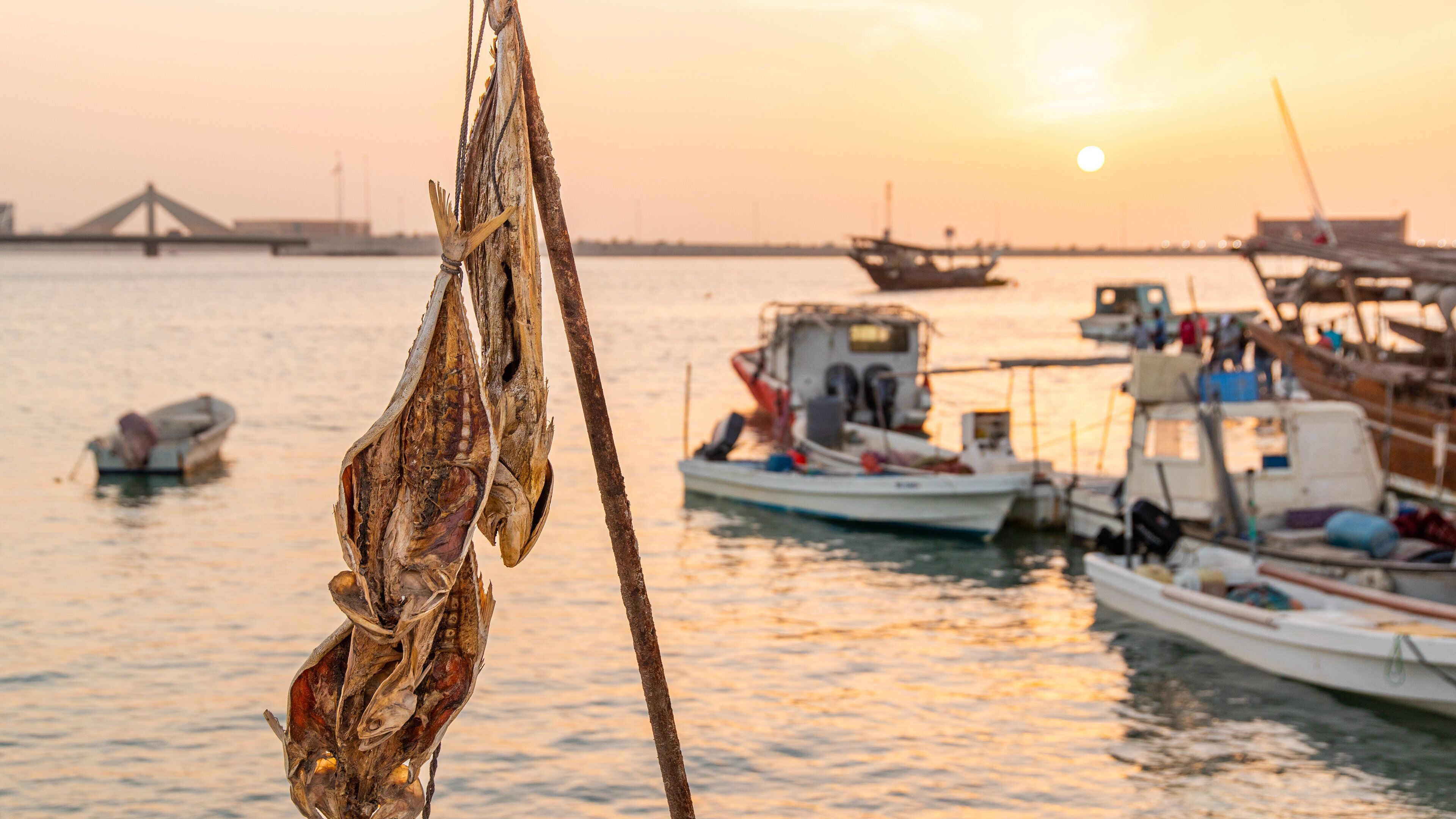 Manama showing a bay or harbor and a sunset