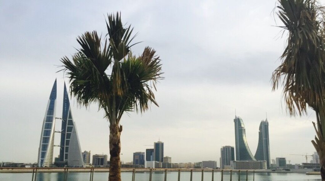 View from the amazing Four Seasons Bahrain.
Left:World Trade Center Bahrain. Right:Bahrain Harbour Towers.