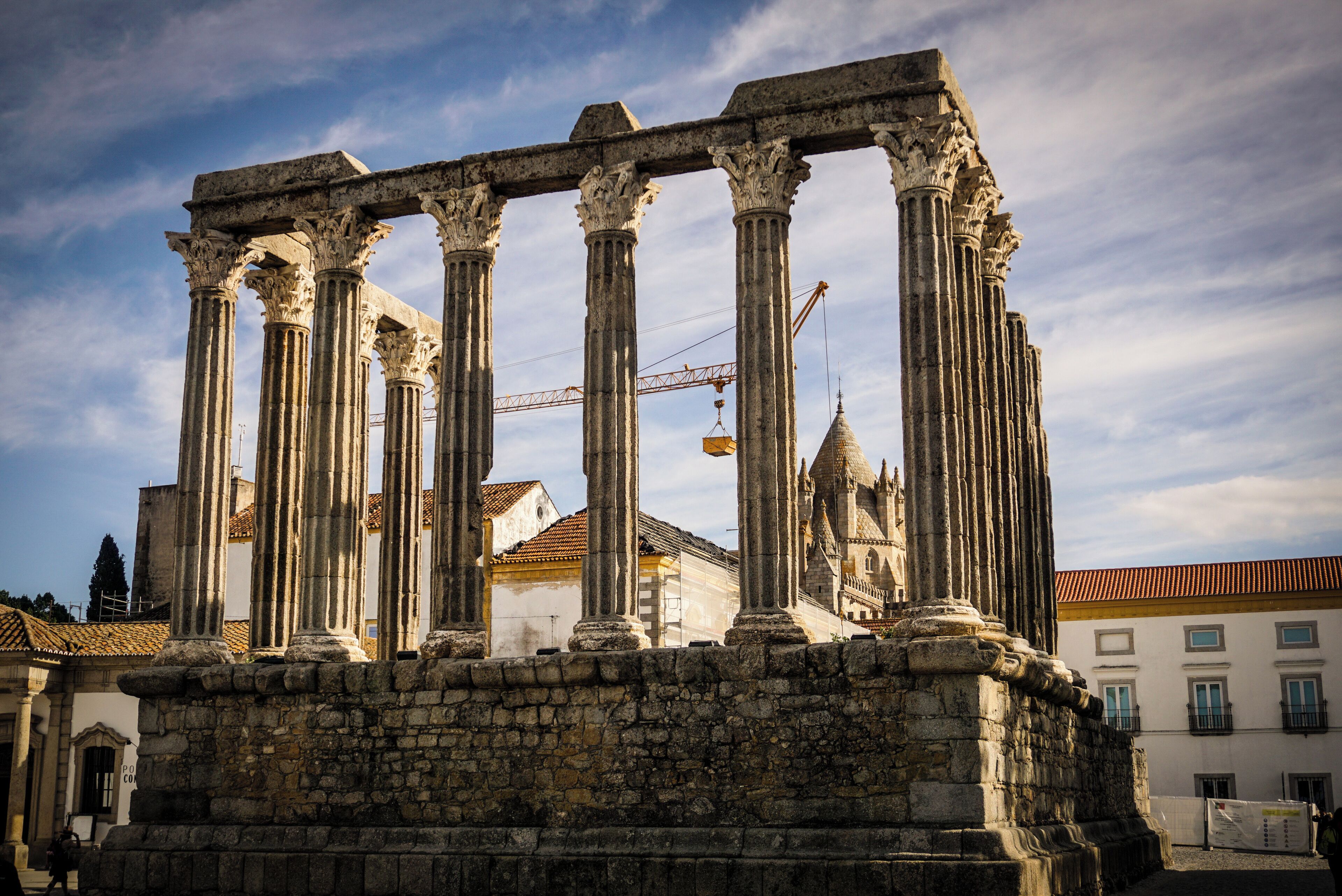 Evora's #History started with the Roman empire. The city has Portugal's largest walled downtown and it features a huge Roman temple right in the middle of the medieval city. 