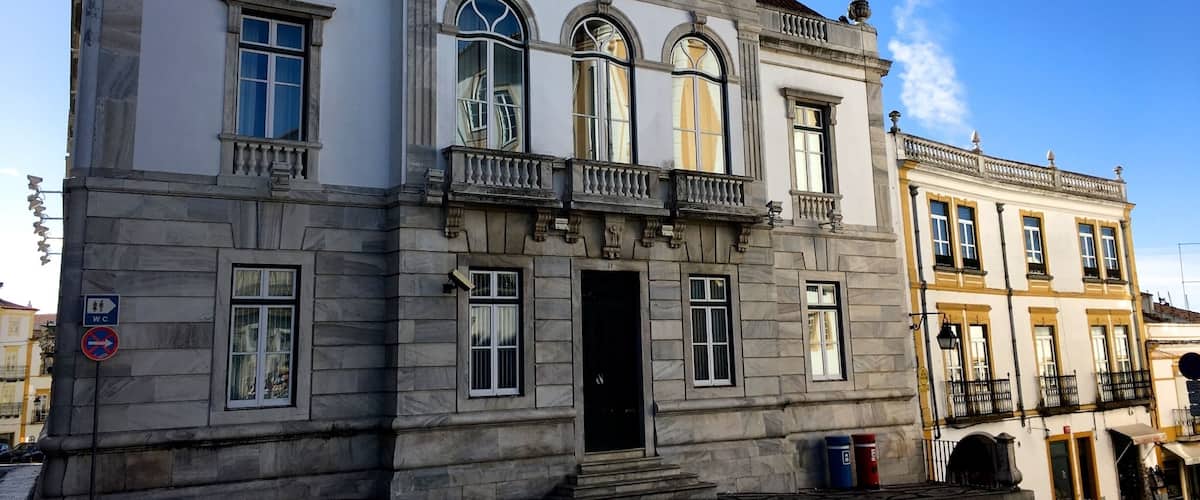 Agencia do Banco de Portugal bank building in Evora, UNESCO World Heritage Site