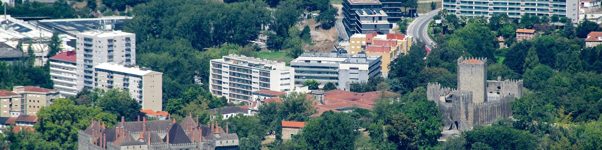 Aerial view of guimaraes city, portugal