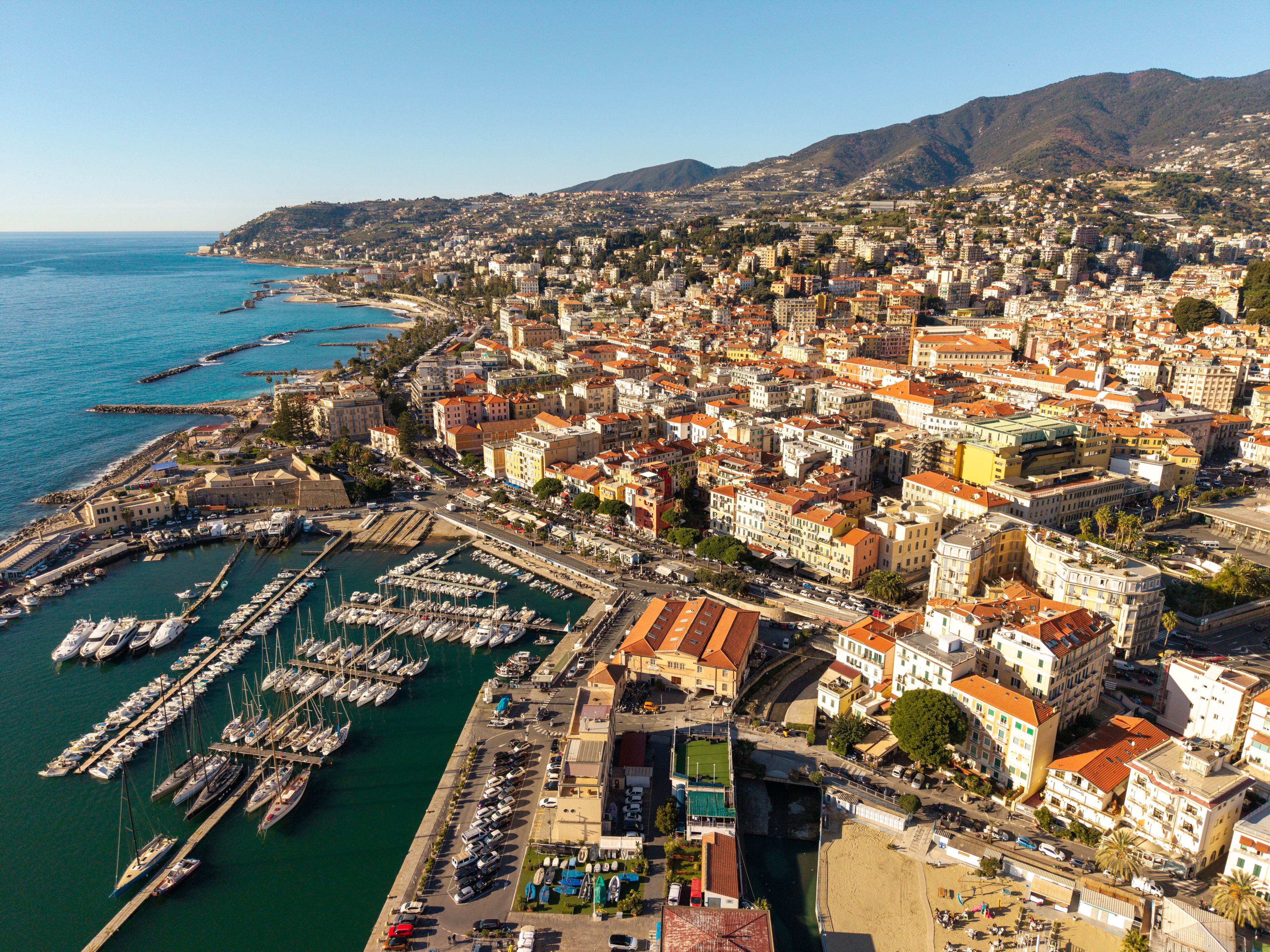 Sanremo Coastal Aerial View