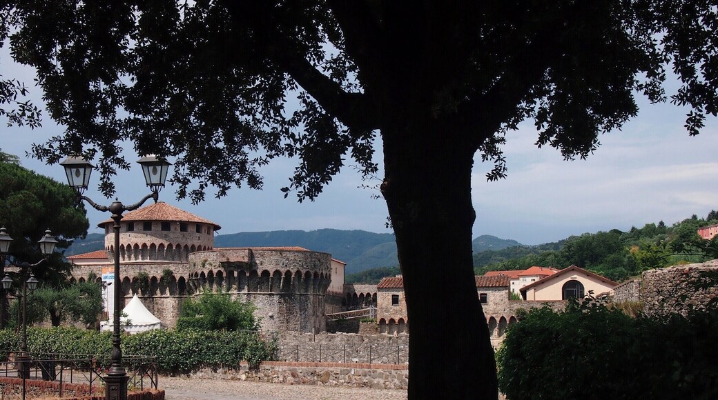 View of the Fortezza, from the top of the nearby hill, bordering the city of Sarzana.