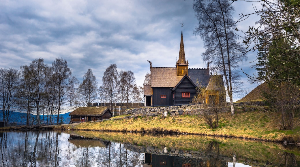 Lillehammer, Norway - May 13, 2017: Garmo Stave Church in Lillehammer, Norway