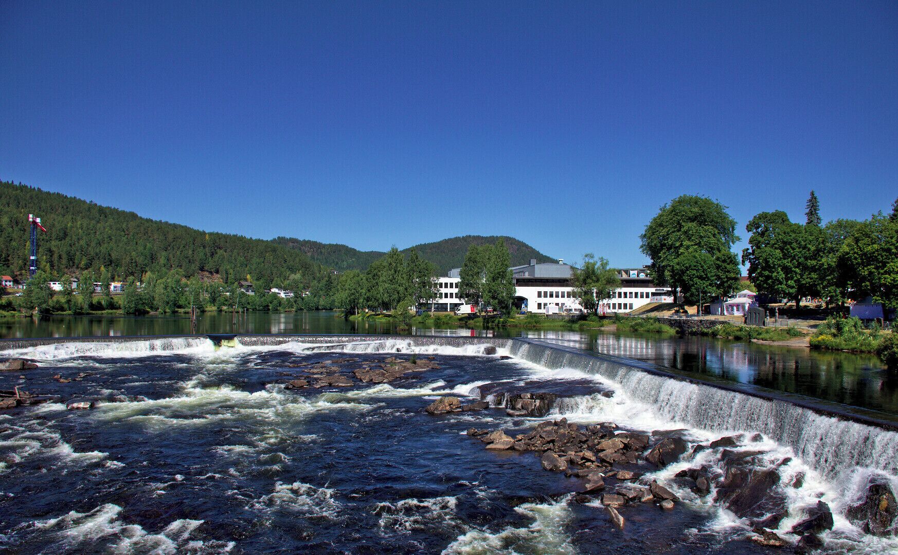 A river and a small waterfall in a town called Kongsberg.
The sound it makes is really cool and amazing.