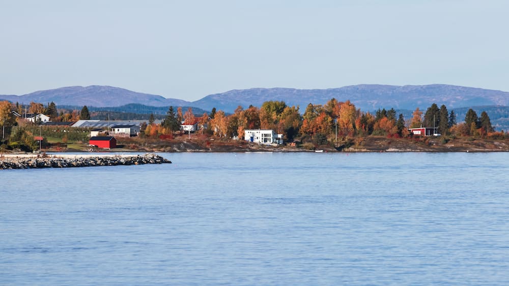 Coastal Norwegian landscape photography taken on a sunny day