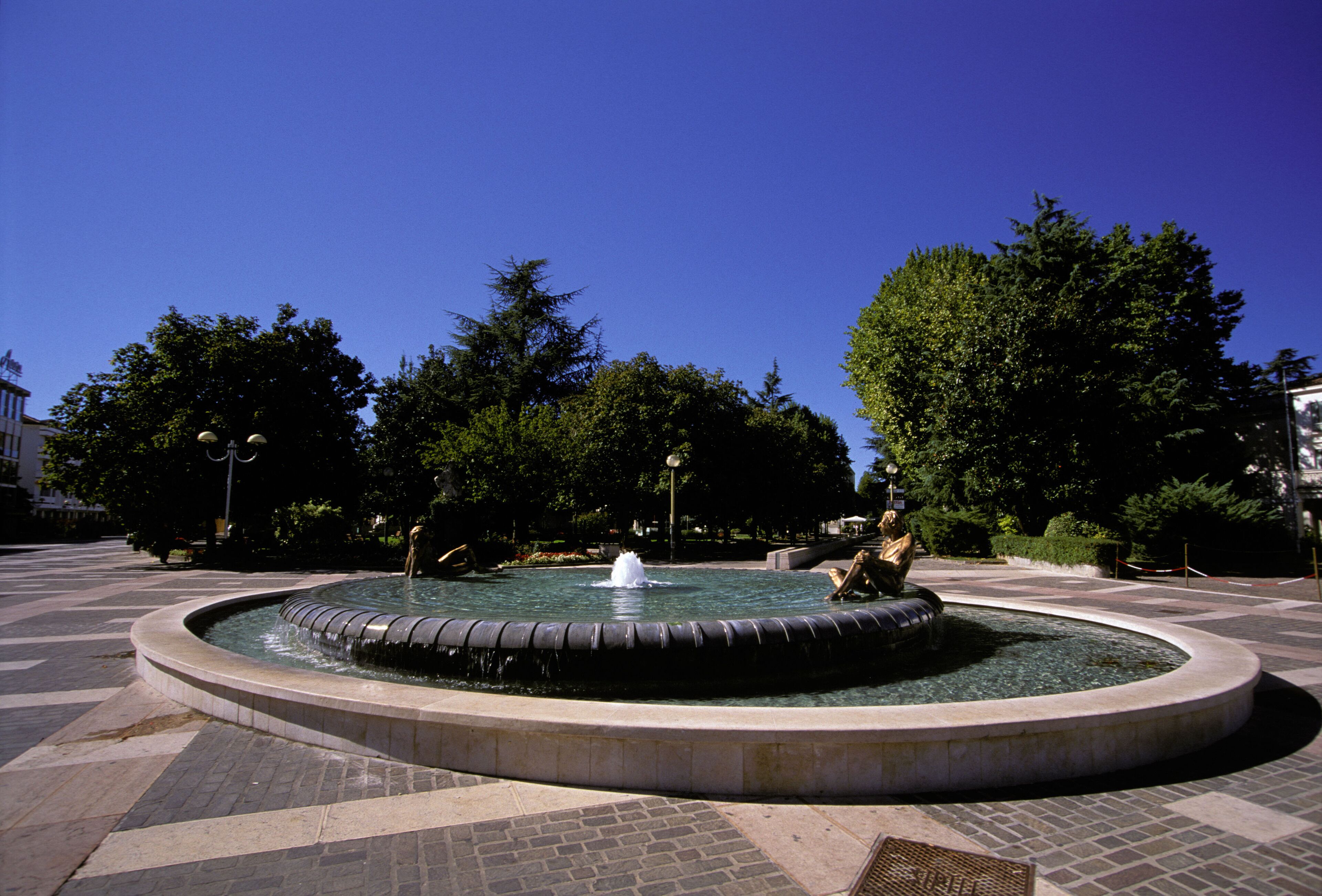 Abano Terme, city center, fountain.