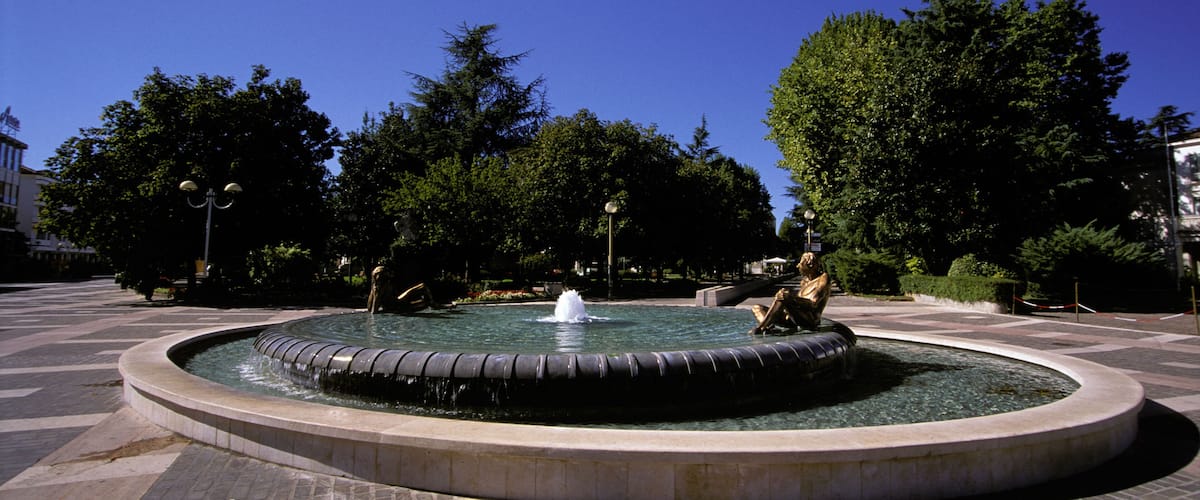 Abano Terme, city center, fountain.
