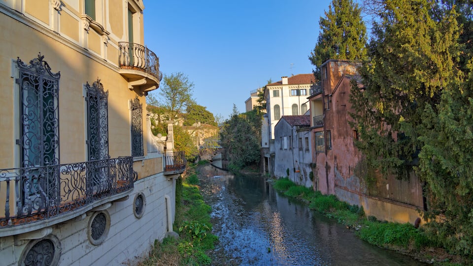 Charming Medieval Canal Scene in Padua Italy
