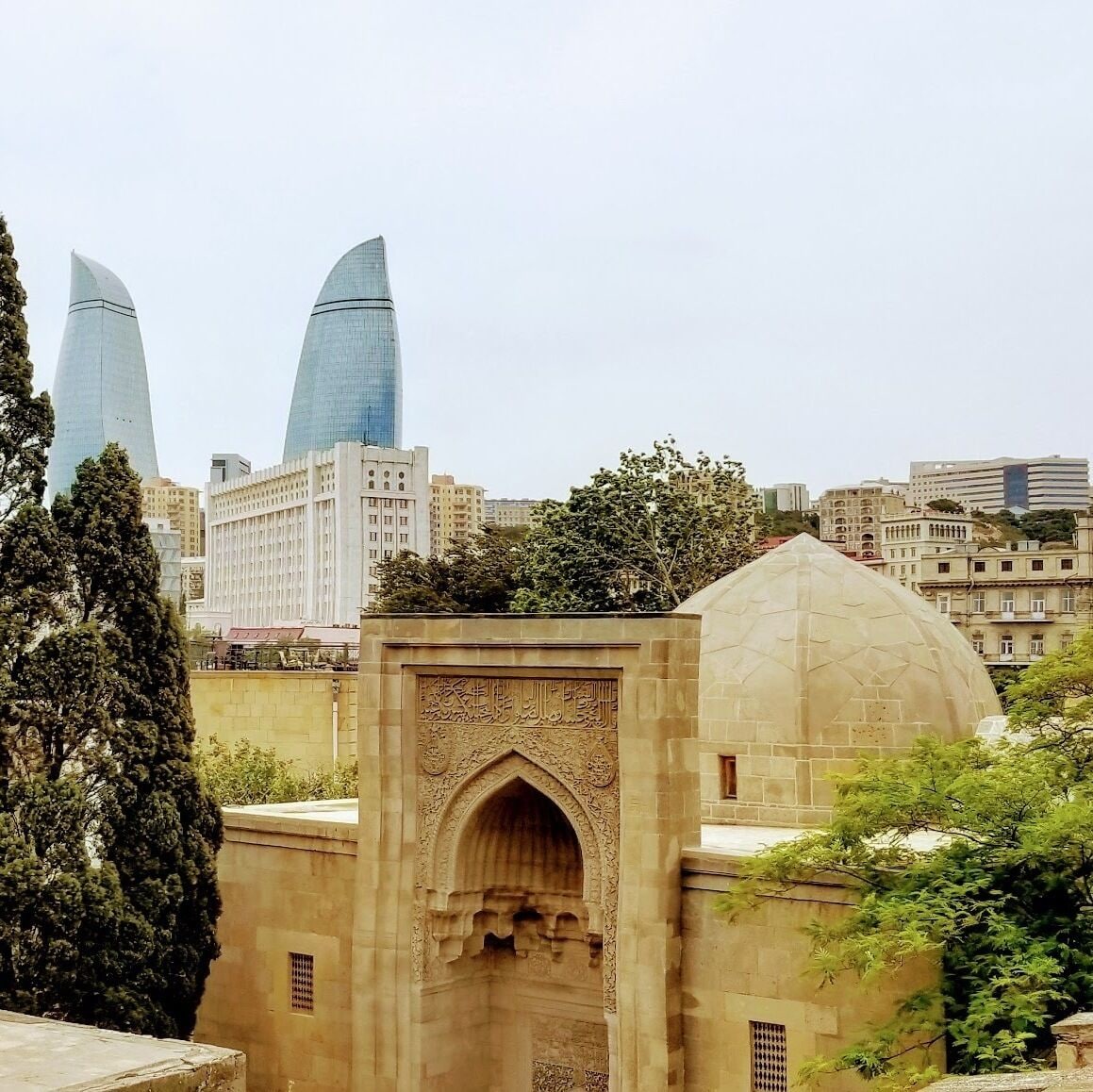 I have not seen a more stark juxtaposition of the modern with the ancient as this skyline in Baku, Azerbaijan. Baku is not yet on the tourist map so there are no hoards. This was during a walk through the old city or icharishahar. It was a memorable walk - pleasantly windy and quaint. The "City of Winds" lived up to its name!