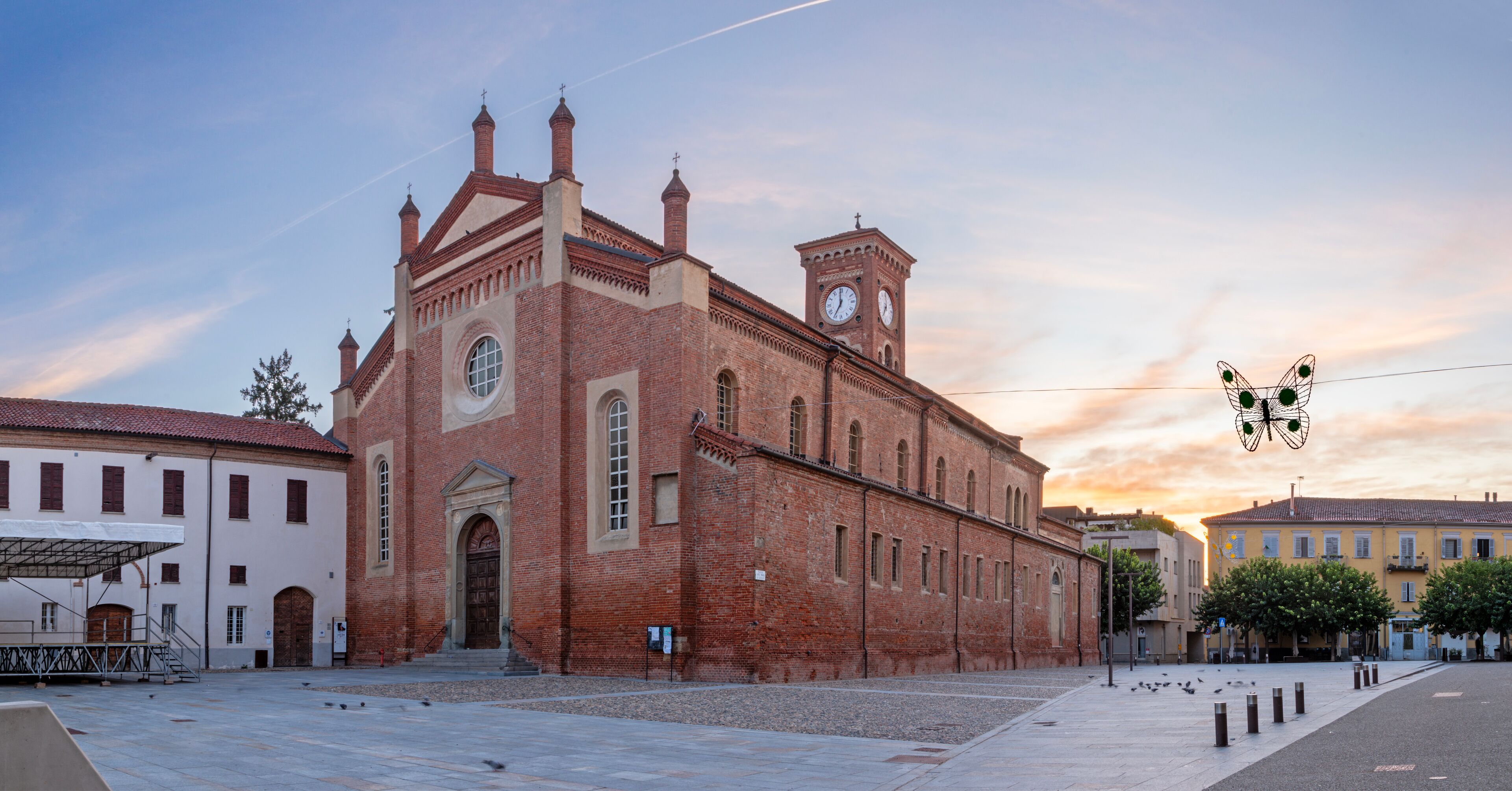 Alessandria - The church Chiesa di Santa Maria di Castello at dusk.
