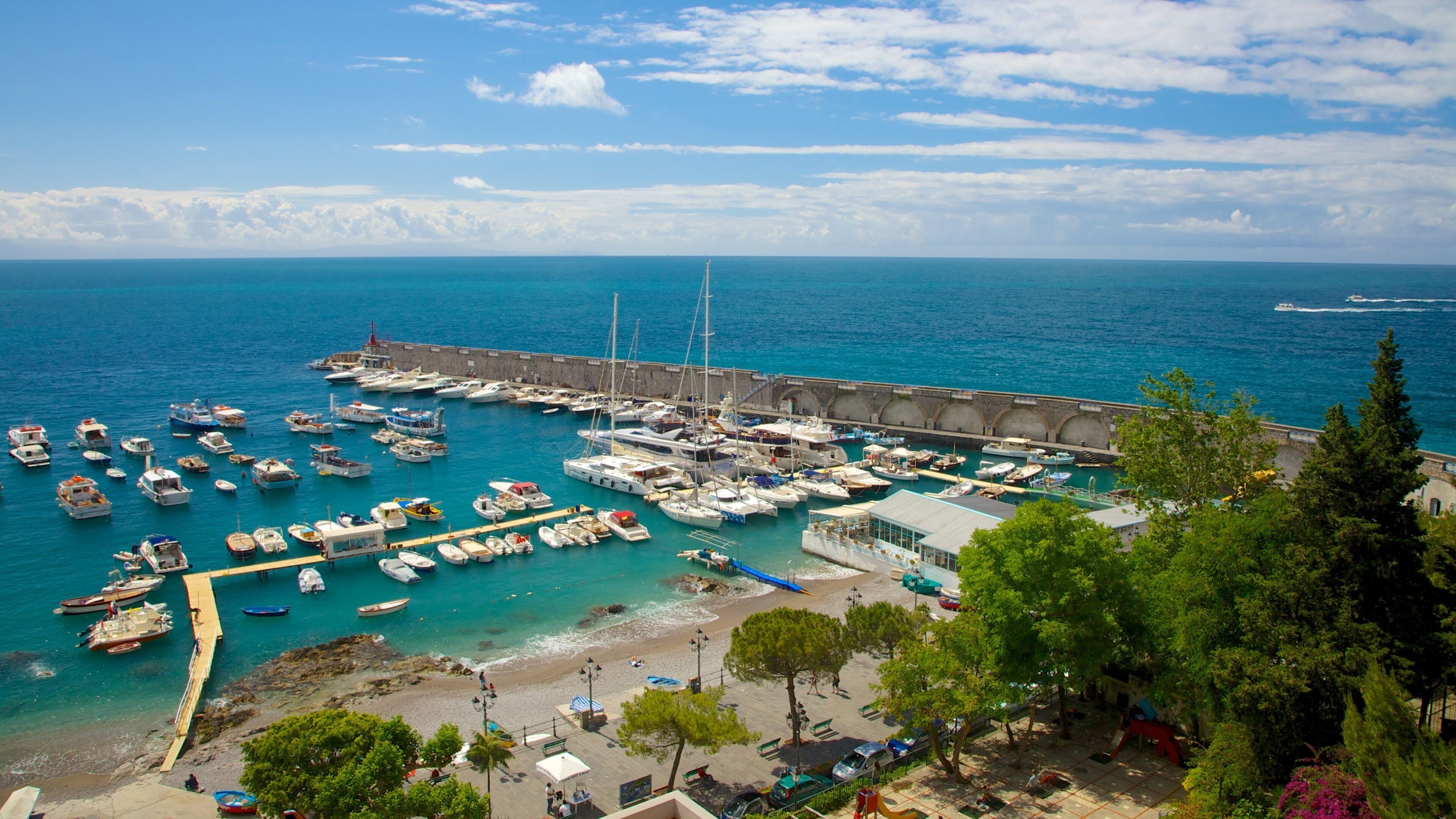 Amalfi showing general coastal views and a marina