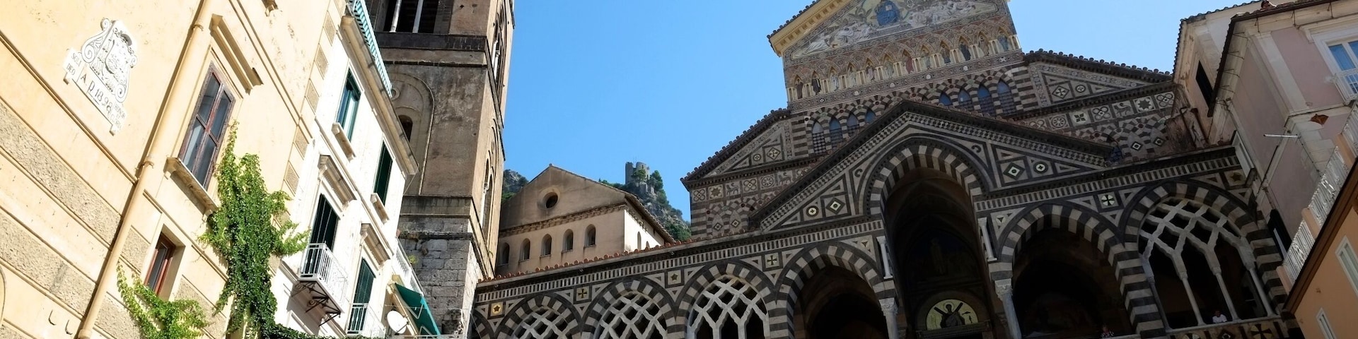 Amalfi Cathedral is a 9th-century Roman Catholic cathedral in the Piazza del Duomo, Amalfi, Italy. It is dedicated to the Apostle Saint Andrew whose relics are kept here. Formerly the archiepiscopal seat of the Diocese of Amalfi, it has been since 1986 that of the Diocese of Amalfi-Cava de' Tirreni.