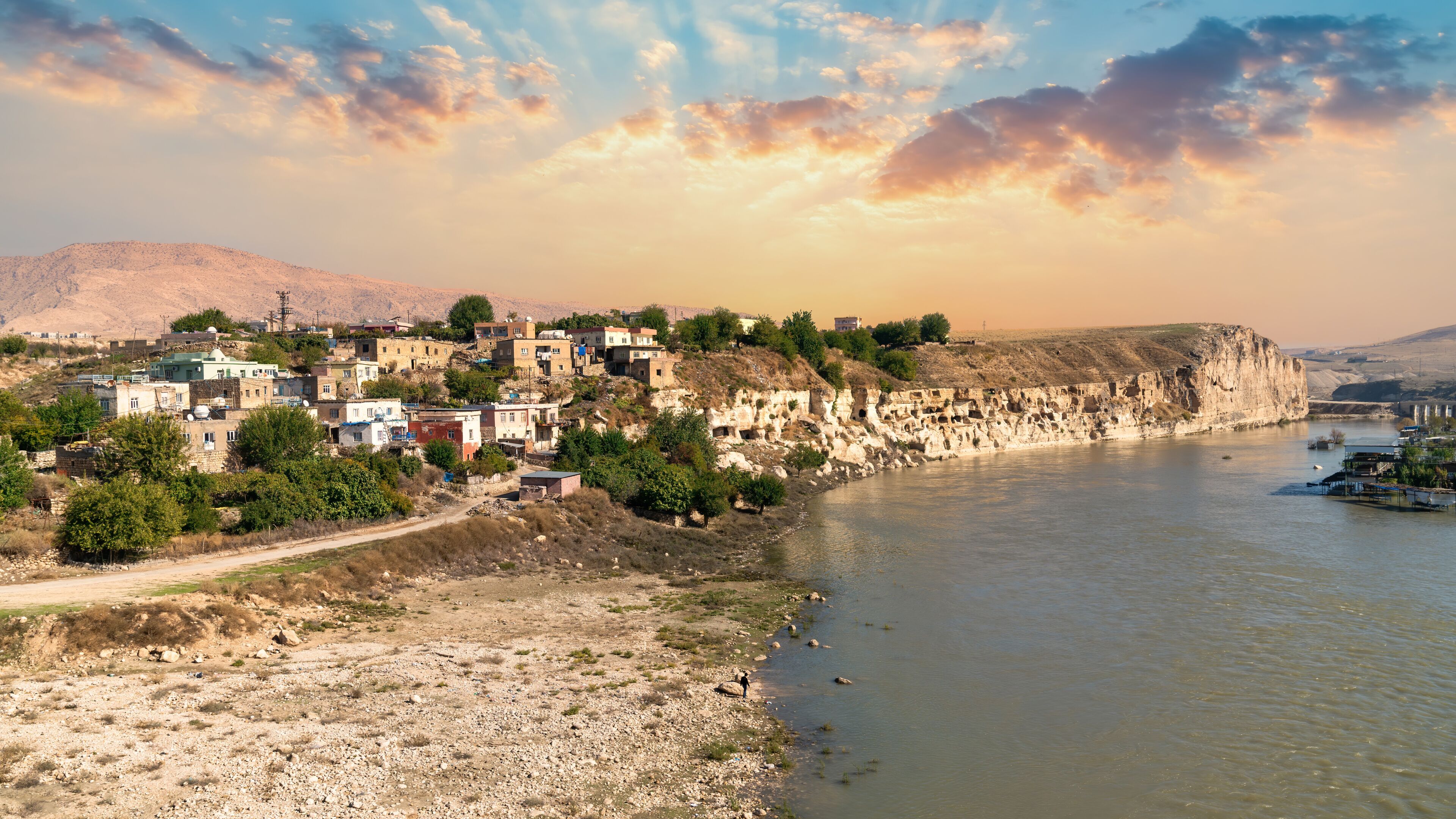 Remains of the town of Hasankeyf on the River Tigris