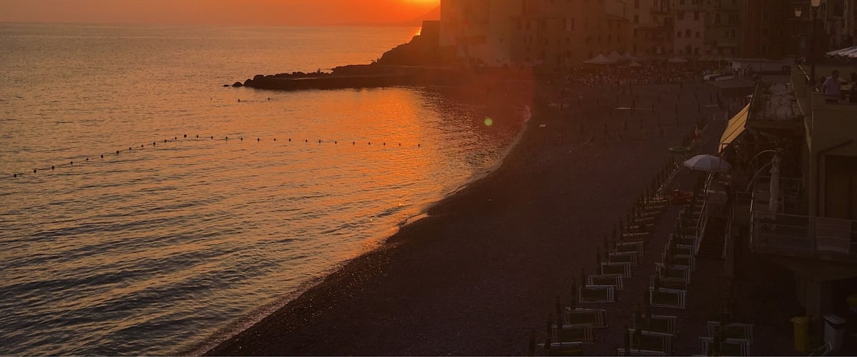 Sunset at the beach of Camogli, Liguria, Italy
#red