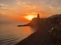 Sunset at the beach of Camogli, Liguria, Italy
#red
