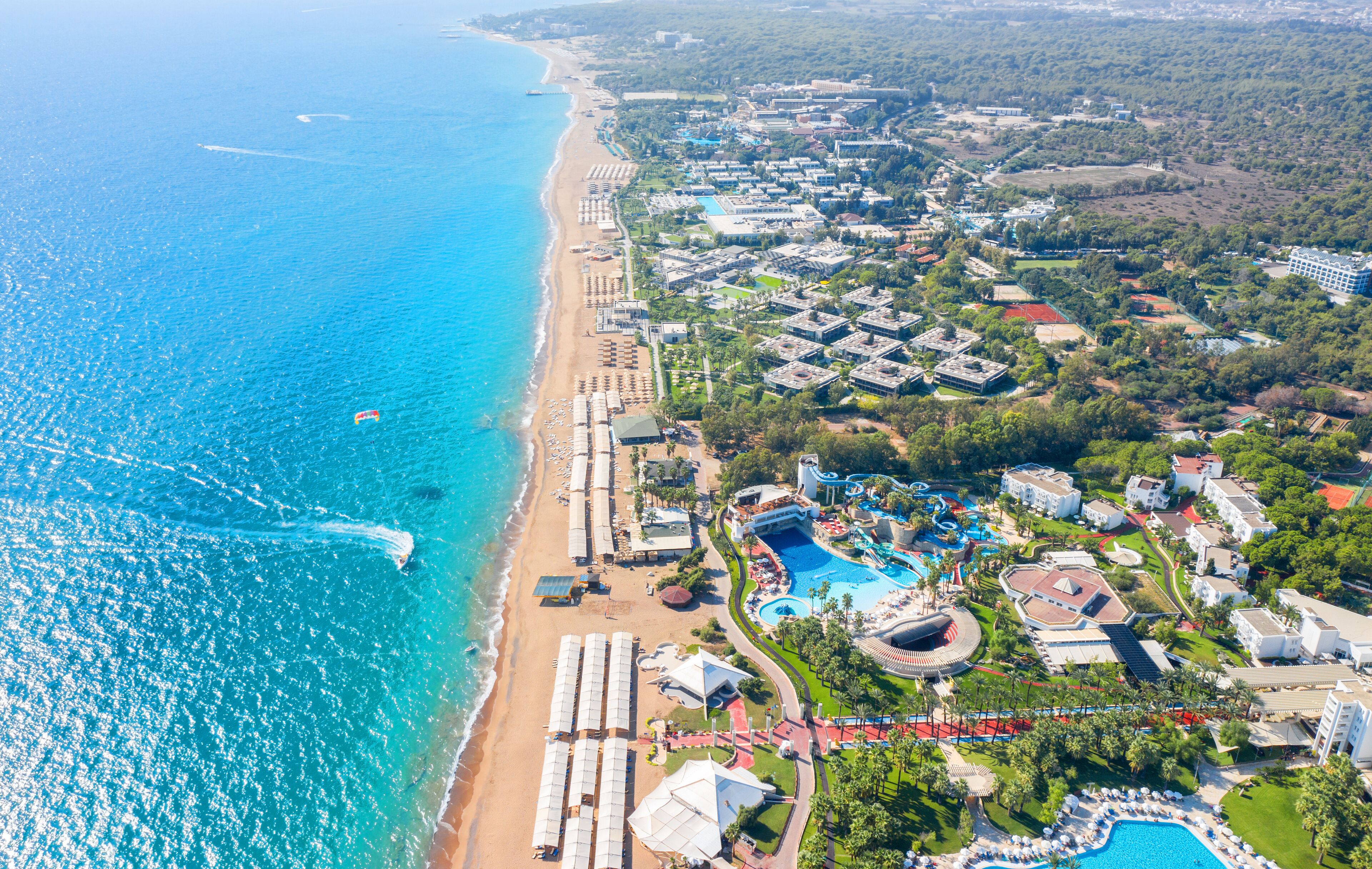The village of Titreyengel, in the resort area of Sorgun, the city of Side. Turkey. View from above
