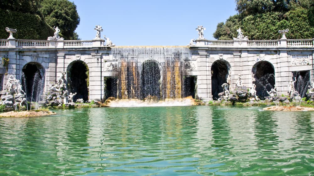 Famous Italian gardens of Reggia di Caserta, Italy.