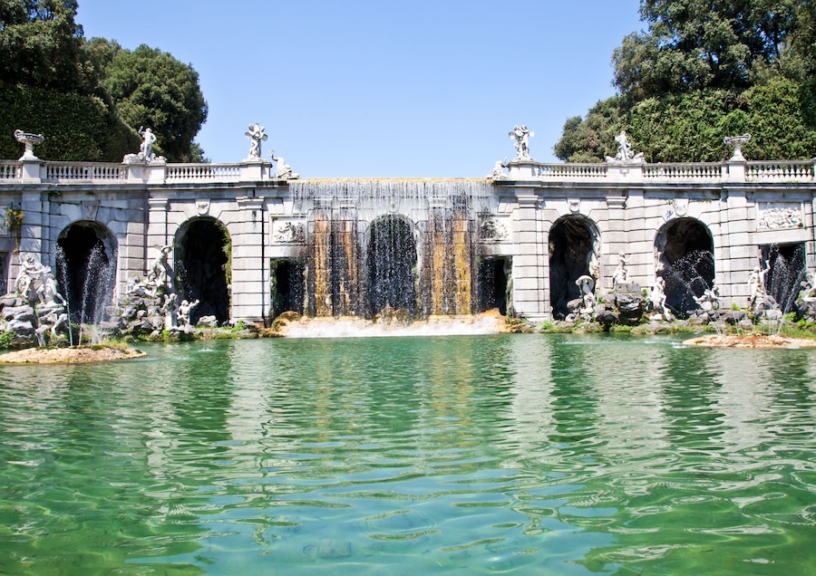 Famous Italian gardens of Reggia di Caserta, Italy.