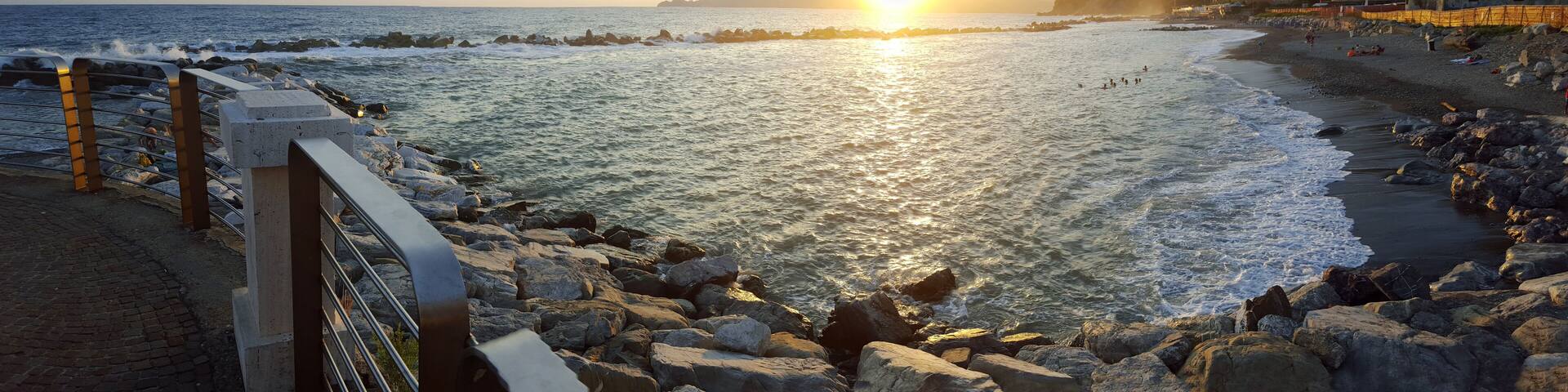 Chiavari beach panoramic view