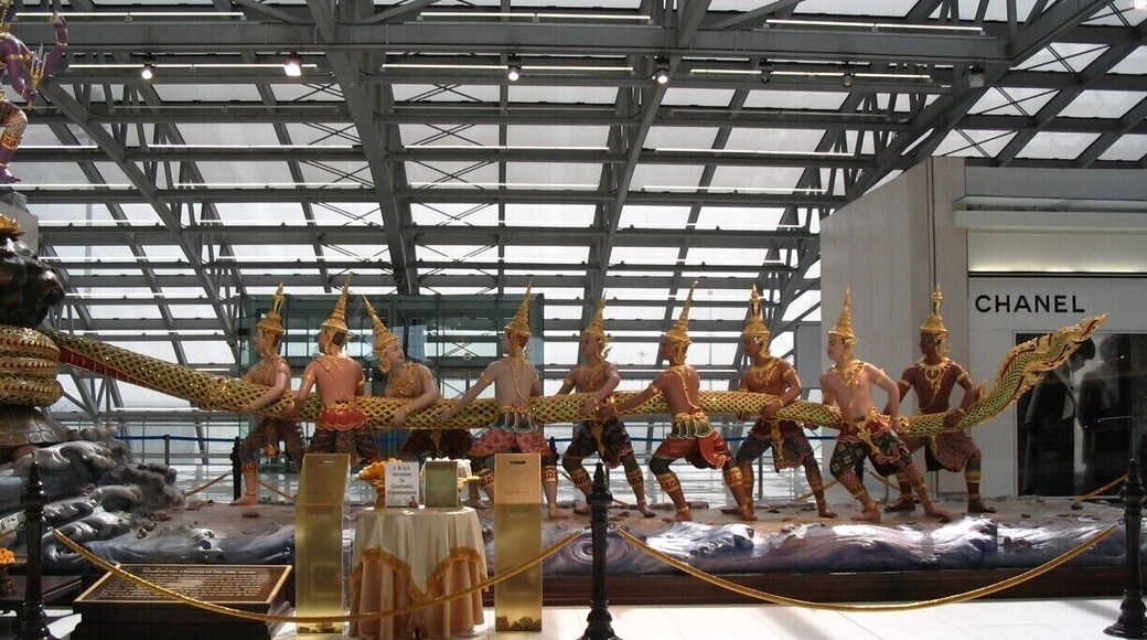 statue decoration inside the airport