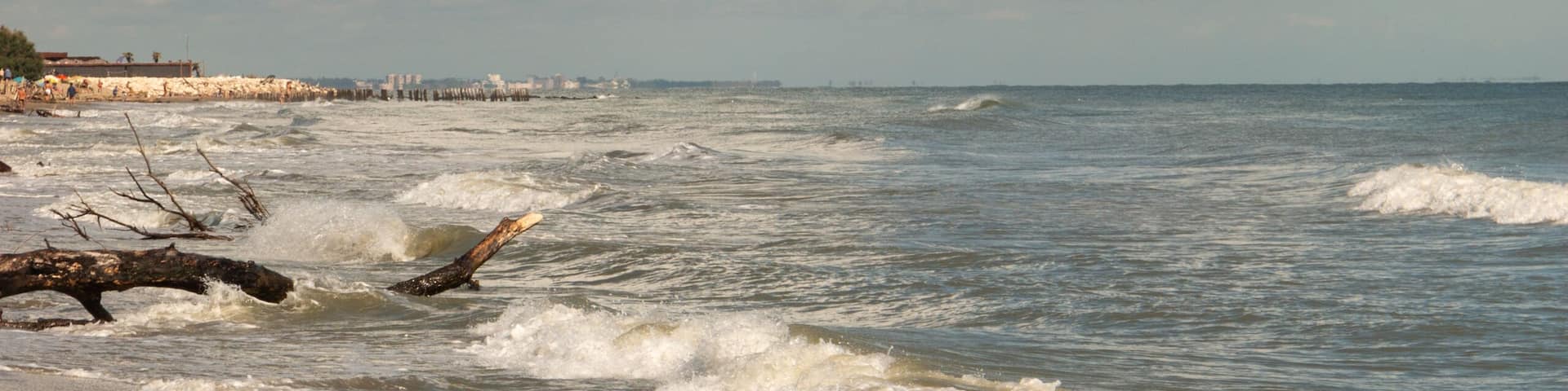 Lidi di Comacchio Adriatic Sea beach and regional park Po Delta storm in summer