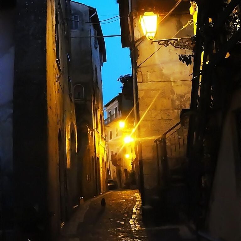 Bella Italia in color. Fiuggi evening....only dog...