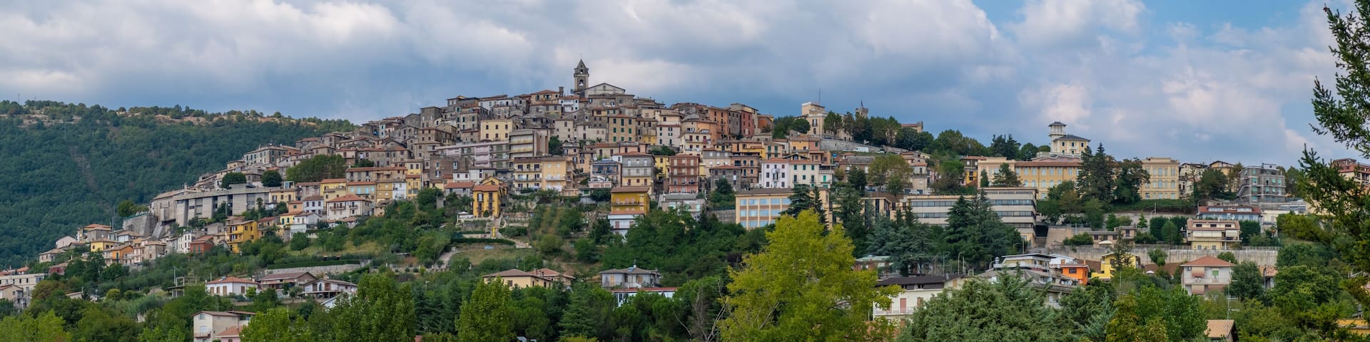 Overview of Fiuggi in Italy, Scenic sight in Fiuggi, province of Frosinone, Lazio, central Italy. Europe