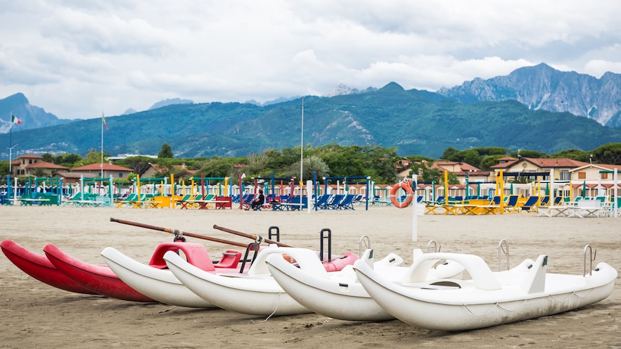 Forte dei Marmi sand beach, Versilia cost, Tuscany, Italy