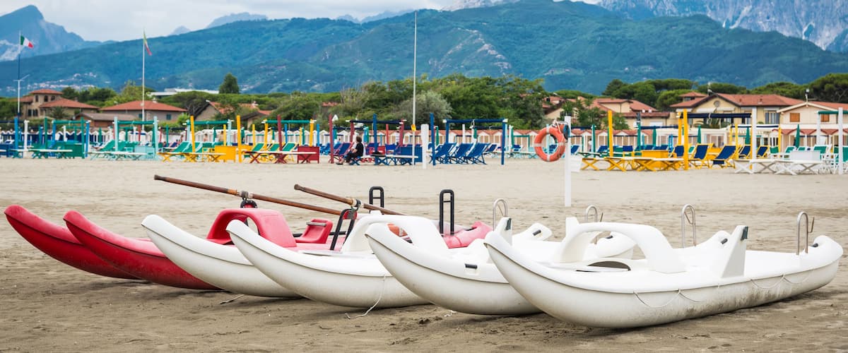 Forte dei Marmi sand beach, Versilia cost, Tuscany, Italy
