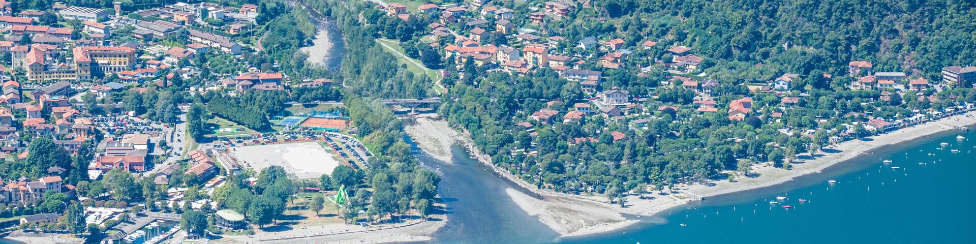 Aerial view of Cannobio from a mountain