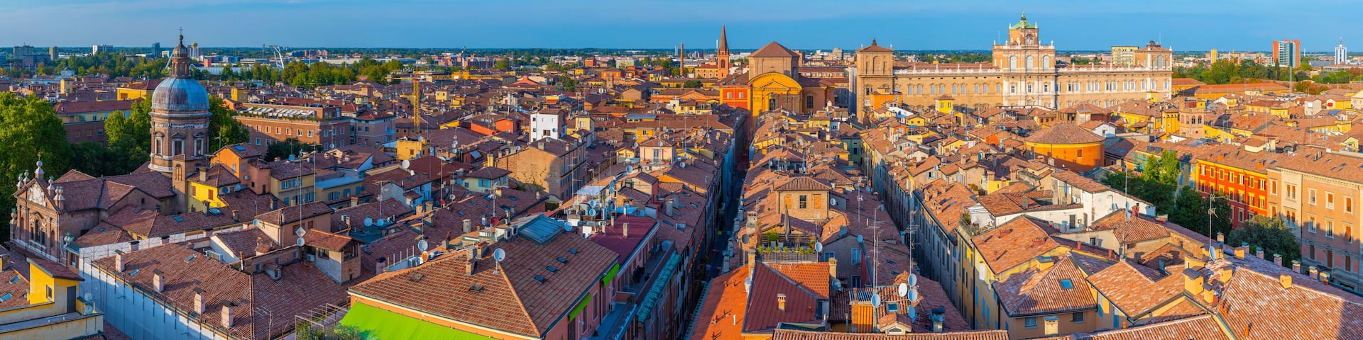Aerial view of Palazzo Ducale in Italian town Modena