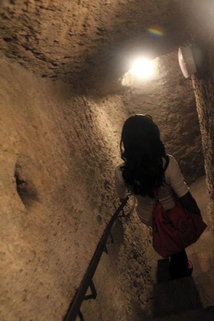 On our tour of the underground caves in Orvieto. A very cute and quiet hilltop town in the Umbria region - about an hour's train ride from Rome. Great day trip and the train ride was roughly $8 for a RT ticket from Rome :)