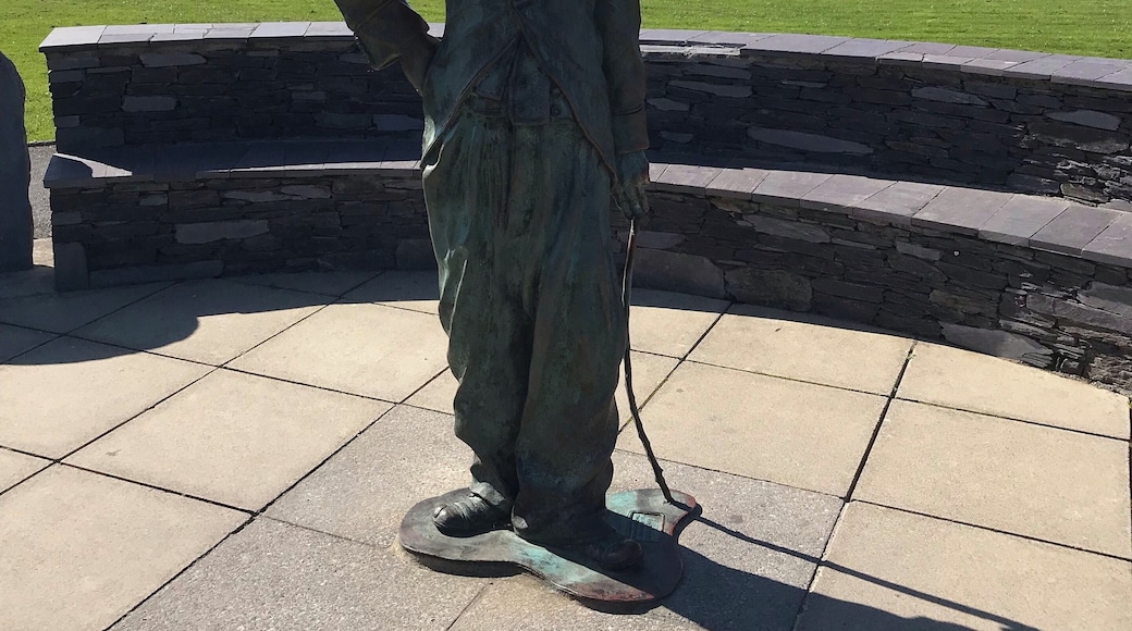 Statue of Charlie Chaplin in Waterville, County Kerry, Ireland on the Ring of Kerry. His family took holidays here for many years. There is still a home they owned here. #History