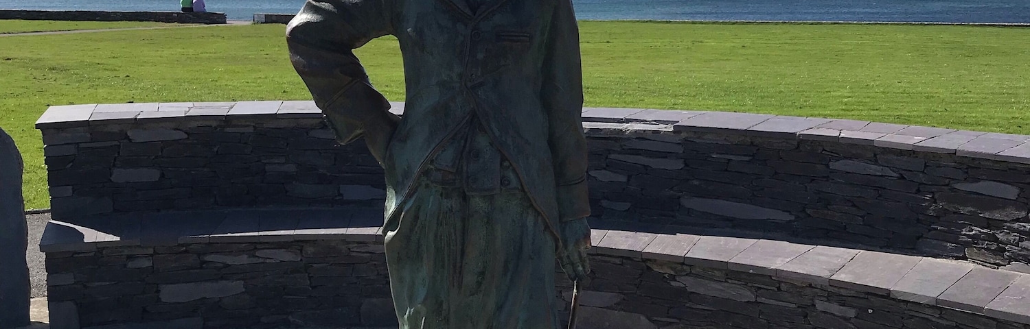 Statue of Charlie Chaplin in Waterville, County Kerry, Ireland on the Ring of Kerry. His family took holidays here for many years. There is still a home they owned here. #History
