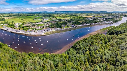 Aerial view of the river Moy at Ballina in County Mayo - Republic of Ireland