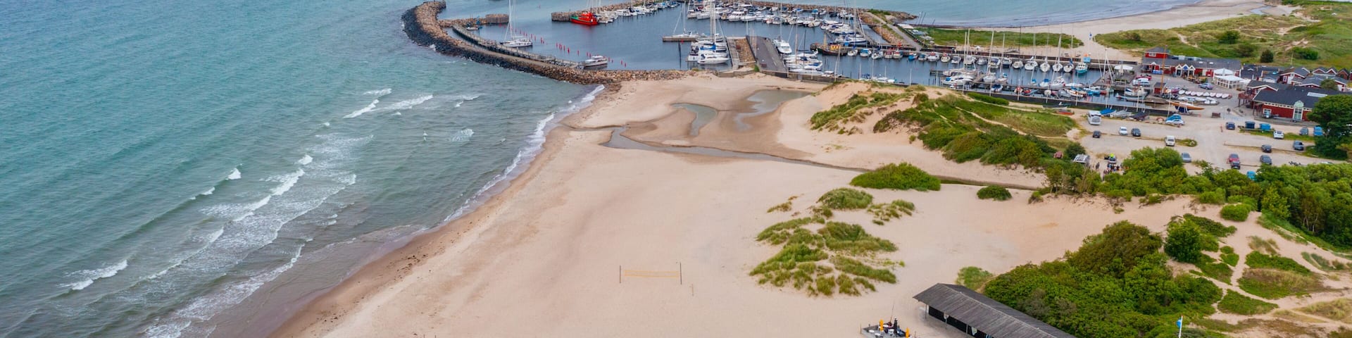 Aerial view of Danish town Hornbaek