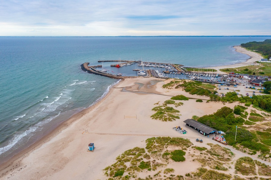 Aerial view of Danish town Hornbaek