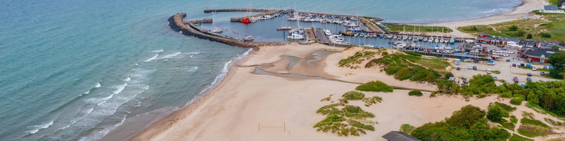 Aerial view of Danish town Hornbaek