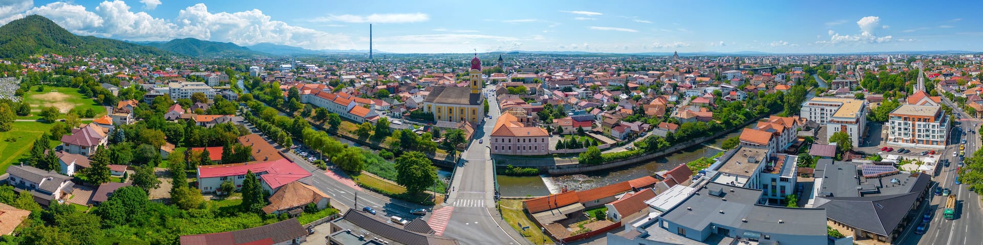 Panorama view of Romanian town Baia Mare