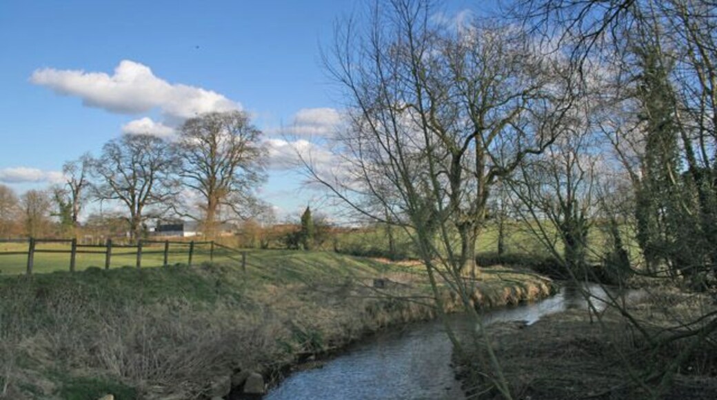 The Rothley Brook. Looking NE along this small river, which is a tributary of the River Soar.
