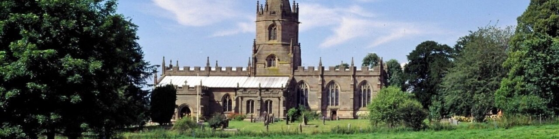 The current church of St Bartholomew's dates from 1410 and was founded by Dame Isabel de Pembrugge in memory of her husband Sir Faulk Pembrugge. Their tombs are in the church. The church is the third building on the site and is in typical perpendicular Gothic style. It is renowned as the fictional graveyard of Little Nel out of Dickens' Old Curiosity Shop.