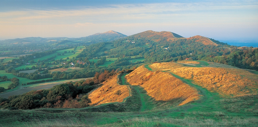 Hills and countryside in evening