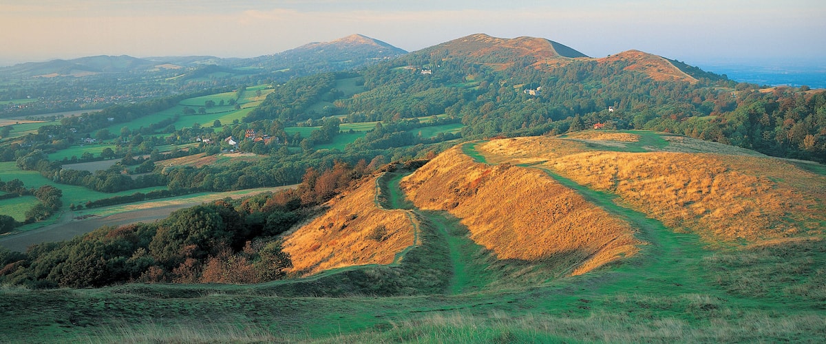 Hills and countryside in evening