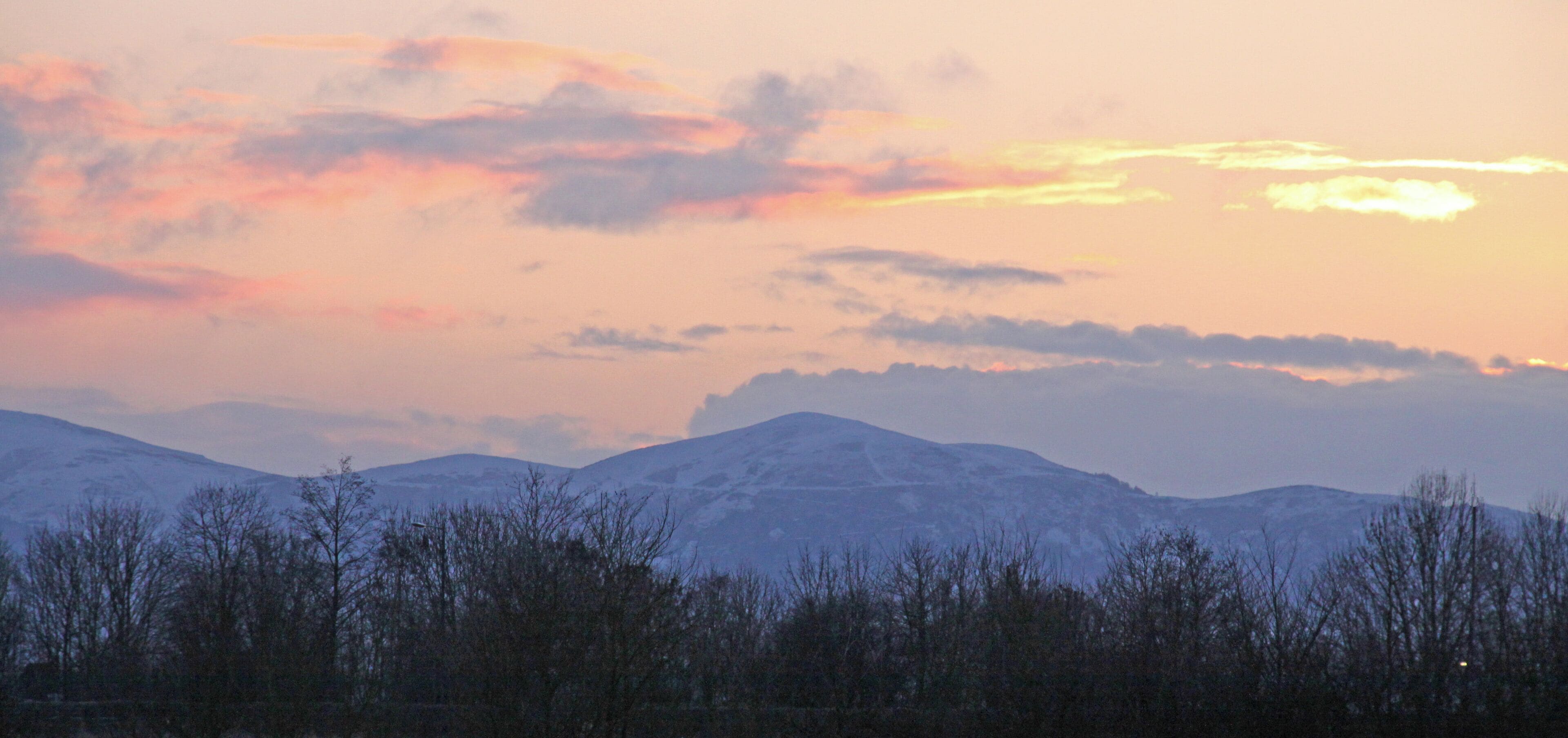 While driving back from Bristol the sun started to set behind the Malvern Hills
