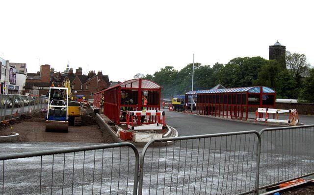 New Bus Station under construction, Wellington. Making progress with the new bus station at Wellington, the shelters are mostly in position and it is hoped to open to the public in July. This was the scene a month ago--1267476